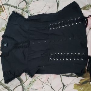 Black fake corset type shirt